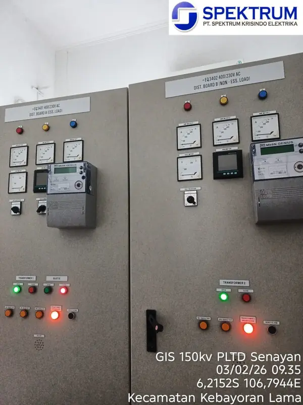 Panel backup supply daya selesai dikomisioning di GIS 150 kV Senayan